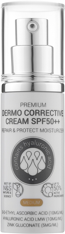 Коригувальний крем 5 в 1 із саморегулювальним пігментом - ClinicCare Premium Dermo Corrective Cream SPF50++ — фото N1