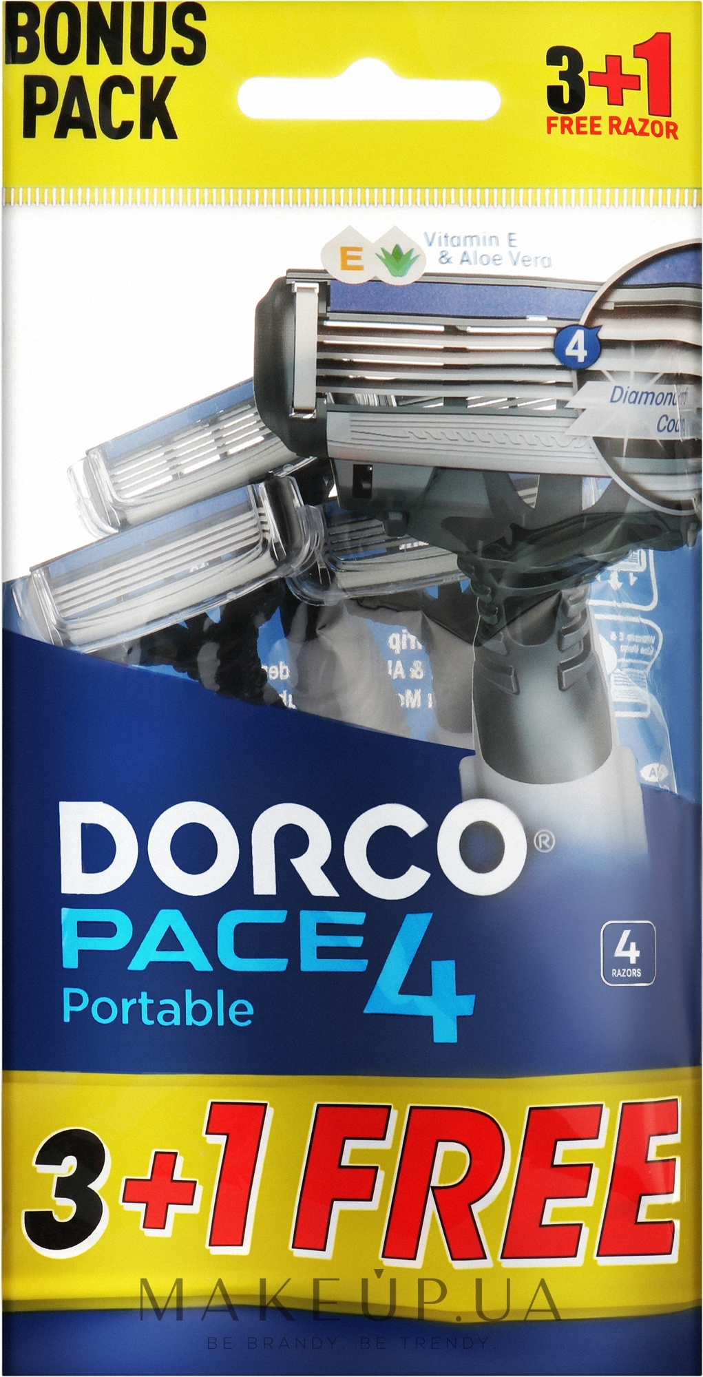 Бритва одноразовая для мужчин c 4 лезвиями, 4 шт - Dorco Pace 4  — фото 4шт