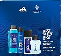 Парфумерія, косметика Adidas UEFA 9 Best Of The Best - Набір (aft/shave/100ml + deo/spray/150ml + body/fragr/75ml + sh/gel/250ml)