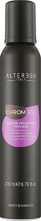 Мусс для светлых и седых волос - Alter Ego ChromEgo Silver Maintain Anti-Yelllow Neutralizing Mousse — фото N1