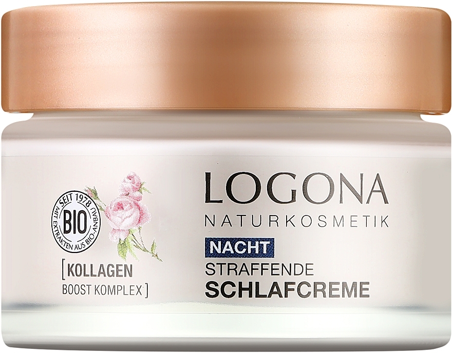 Ночной крем для нормальной и сухой кожи - Logona Bio Moisture Lift Rose Firming Night Cream — фото N1