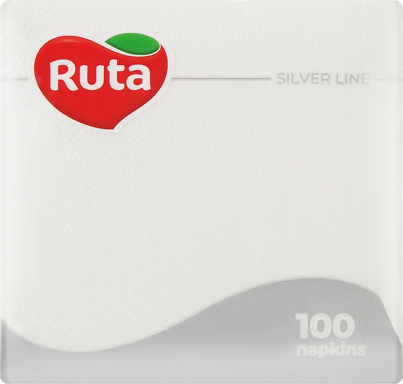 Салфетки сервировочные, 1 слой, 24x24 см, 100 шт., белые - Ruta  — фото N1