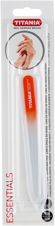 Стеклянная пилочка для ногтей, оранжевая - Titania Nail File — фото N1