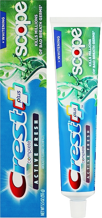 Отбеливающая зубная паста - Crest Complete Multi-Benefit Whitening Scope Minty Fresh Striped — фото N8