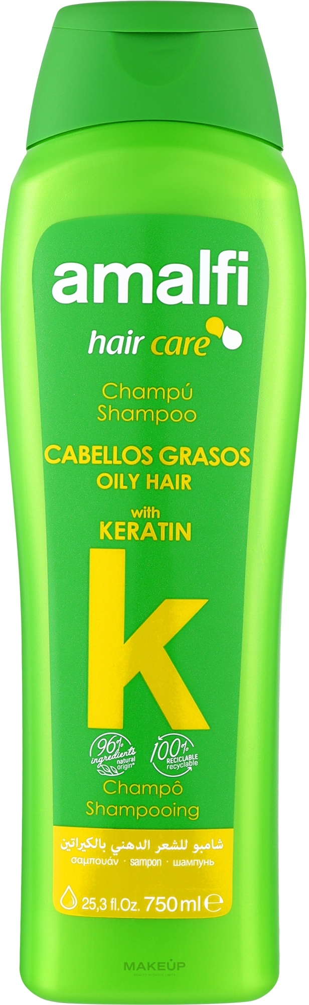 Шампунь для жирных волос «Кератин» - Amalfi Keratin for oily hair Shampoo — фото 750ml