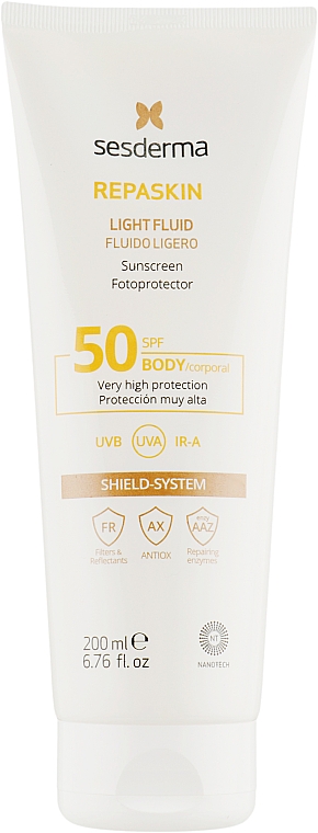 Легкий флюид для тела - SesDerma Laboratories Repaskin Light Fluid Body Sunscreen SPF50