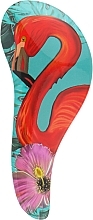 Расческа для пушистых и длинных волос, голубая с фламинго - Sibel D-Meli-Melo Flamingo Sunset Brush — фото N2
