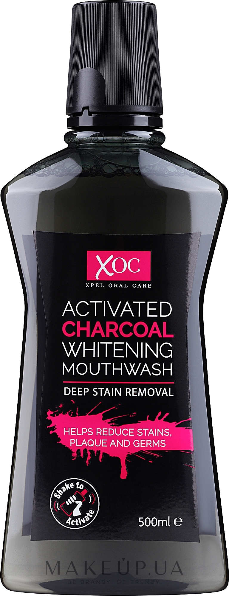 Ополаскиватель для полости рта "Активированный уголь" - Xoc Activated Charcoal Whitening Mouthwash — фото 500ml
