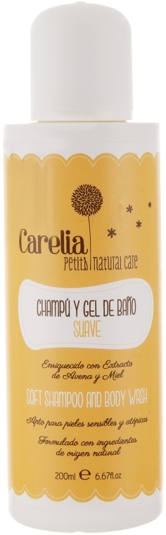 М'який шампунь-гель для чутливої шкіри немовлят і дітей - Carelia Soft Shampoo And Shower Body Wash