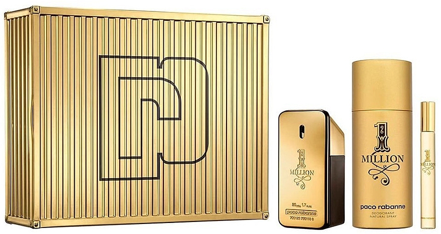 Paco Rabanne 1 Million - Набір (edt/50ml + deo/150ml + edt/mini/10ml) — фото N1