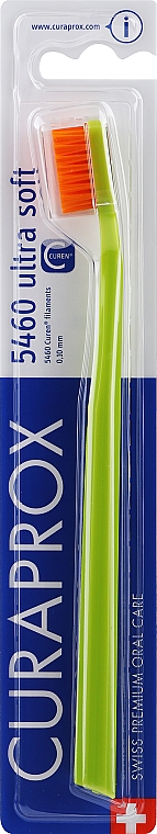 Зубна щітка CS 5460 "Ultra Soft", D 0,10 мм, салатова, помаранчева щетина - Curaprox