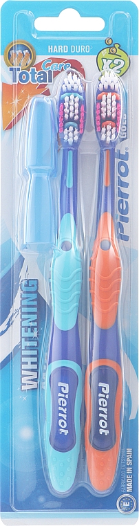 Зубна щітка жорстка, блакитна + помаранчева - Pierrot Goldx2 Toothbrush Ref.345 — фото N1