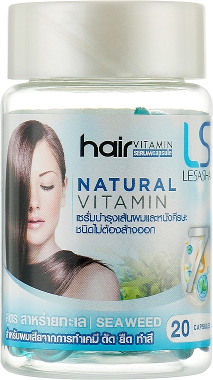 Тайські капсули для волосся з водоростями - Lesasha Hair Serum Vitamin Seaweed (флакон) — фото N1