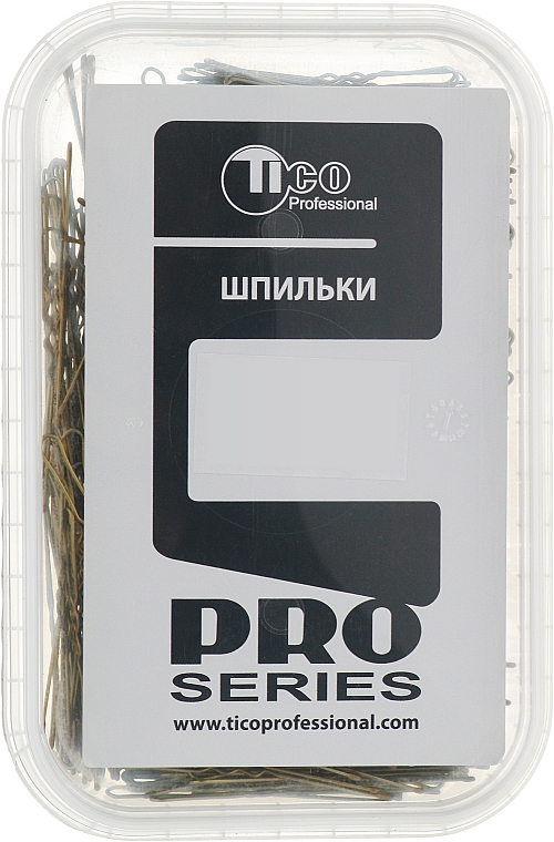 Шпильки для волосся, хвилясті, з наконечником, 49 мм., золотисті - Tico Professional — фото N1