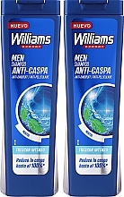 Парфумерія, косметика Набір - Williams Men Anti-Dandruff Shampoo Mentol (shmp/2 x 250ml)