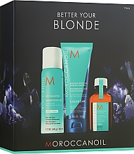 Парфумерія, косметика Набір - Moroccanoil Better Your Blonde Set (shm/70ml + dry/shm/60ml + hair/oil/25ml)