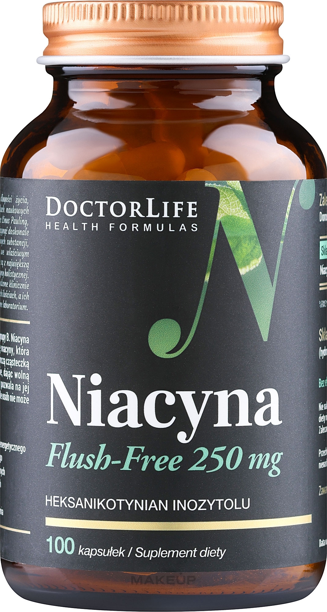 Харчова добавка "Ніацин" - Doctor Life Niacyna Flush-Free 250 mg — фото 100шт