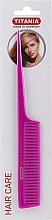 Расческа-планка с пластиковой ручкой 20,5 см, фиолетовая - Titania — фото N1