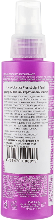 Распрямляющий флюид для волос - Lisap Ultimate Plus Straight Fluid — фото N2