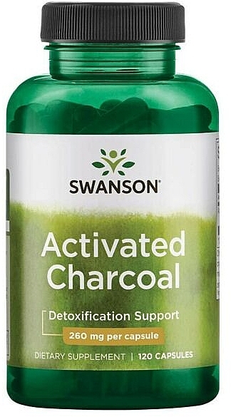 Пищевая добавка "Активированый уголь", 260 мг - Swanson Premium Activated Charcoal — фото N1