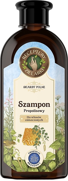 Шампунь "Прополіс та береза" для пошкодженого волосся - Receptury Zielarki Skarby Polne — фото N1