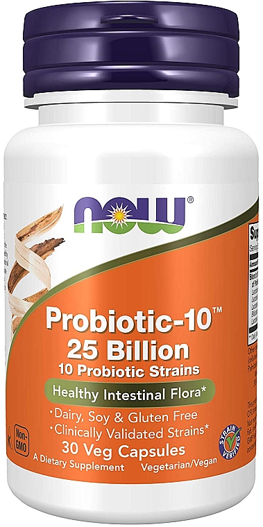 Пробиотик-10, 25 миллиардов - Now Foods Probiotic-10, 25 Billion — фото N3