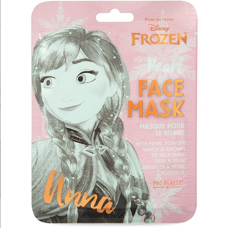 Маска для обличчя - Disney Frozen Anna Pearl Sheet Mad Beauty Face Mask — фото N1