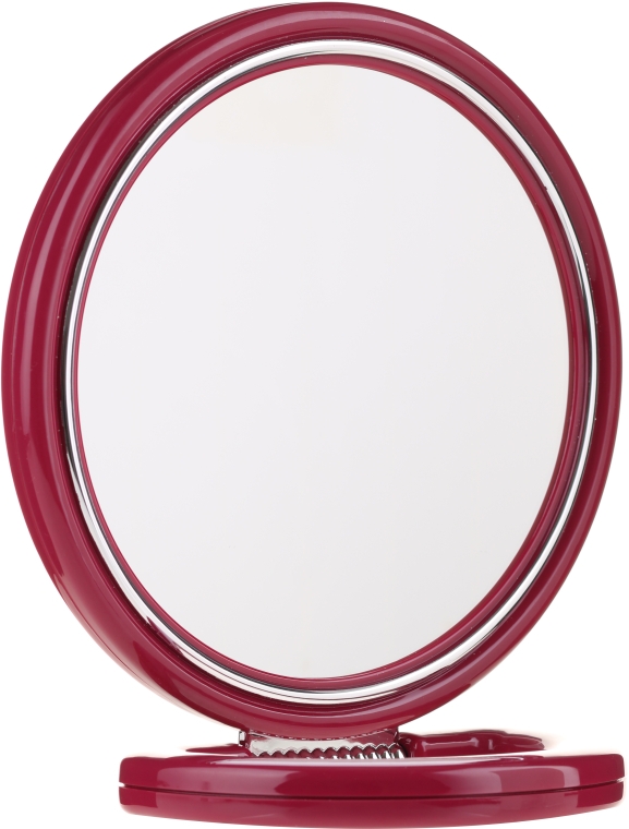 Зеркало двухстороннее круглое 9509, на подставке, бордовое, 18,5 см - Donegal Mirror — фото N1