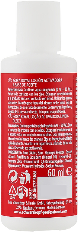 Лосьон-проявитель 6% - Schwarzkopf Professional Igora Royal Oxigenta — фото N2