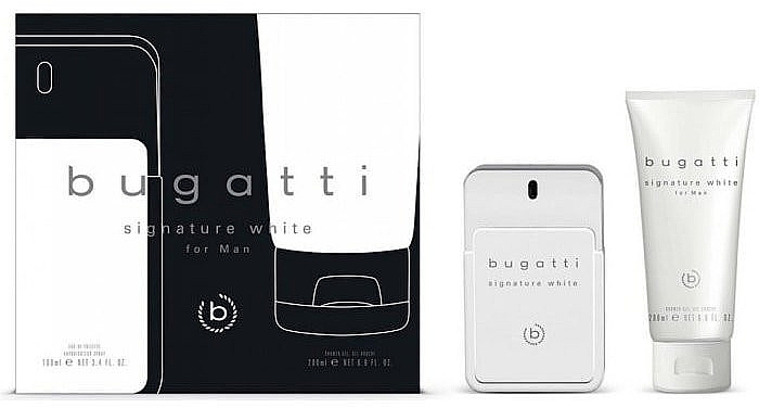 Bugatti Signature White - Набор (edt/100ml + sh/gel/200ml) — фото N1