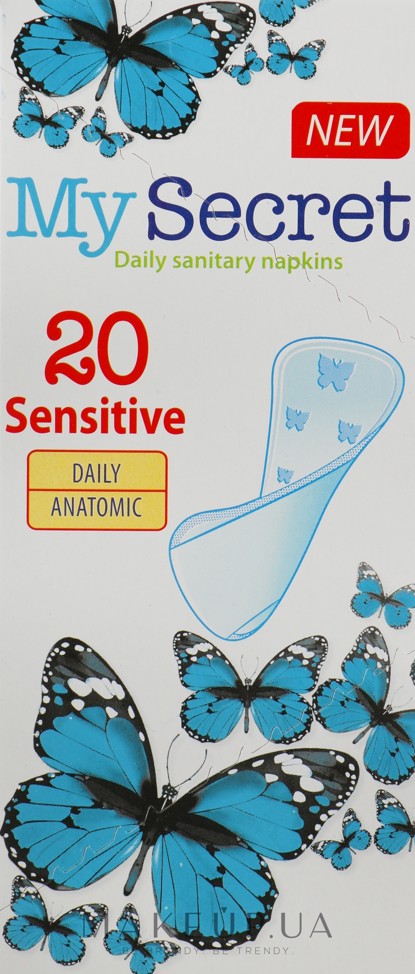 Щоденні гігієнічні прокладки "Sensitive Daily Anatomic", 20шт - My Secret — фото 20шт
