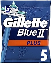 Парфумерія, косметика Набір одноразових станків для гоління, 5шт - Gillette Blue II Plus