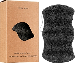Спонж для вмивання конжаковий "Хвиля", чорний - Cosmo Shop Konjac Sponge Craft Box — фото N2