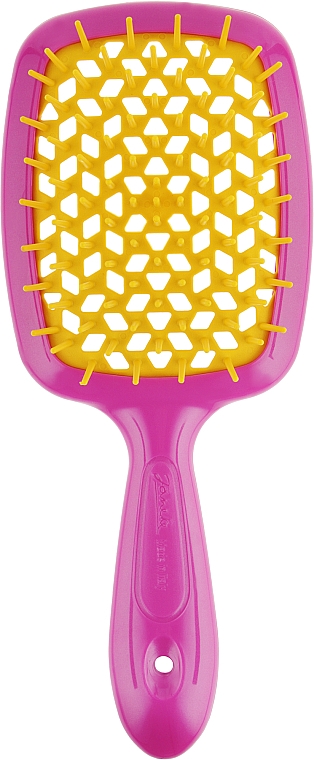 Расческа для волос, розовая с желтым - Janeke Superbrush