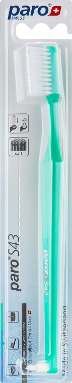 Зубна щітка "S43", зелена - Paro Swiss Isola F — фото N1