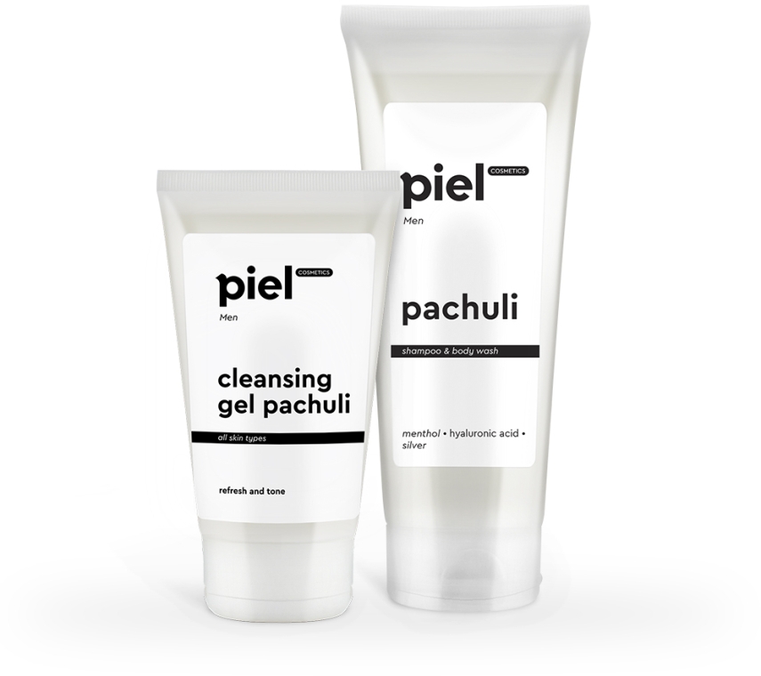 Набор "Очищение и свежесть для мужской кожи лица и тела. Базовый комплекс 2" - Piel Cosmetics (gel/150ml + gel/250ml)