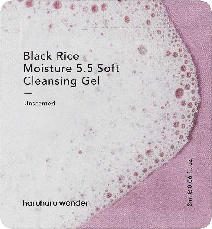 Нежный гель для умывания с экстрактом черного риса - Haruharu Wonder Black Rice Moisture 5.5 Soft Cleansing Gel (пробник) — фото N1