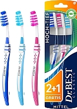 Парфумерія, косметика Набір щіток для зубів - Dr. Best Classic Toothbrush High-Low Medium 2+1