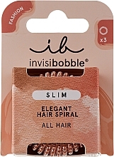 Резинка-браслет для волосся - Invisibobble Slim Bronze and Beads Elegant Hair Spiral — фото N1