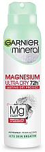 Парфумерія, косметика Дезодорант-спрей для жінок «Ефект магнію. Ультрасухість 72 години» - Garnier Mineral Magnesium Ultra Dry 72h Lasting Dry Protect Deodorant