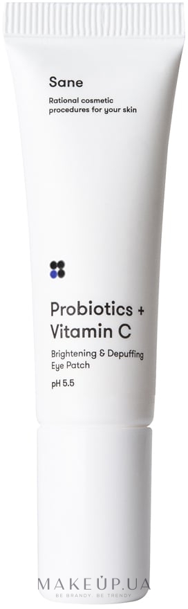 Рідкі патчі під очі - Sane Probiotics + Vitamin C Brightening & Depuffing Eye Patch — фото 10ml