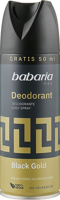 Дезодорант-спрей для тіла "Чорне золото" - Babaria Black Gold Deodorant Spray