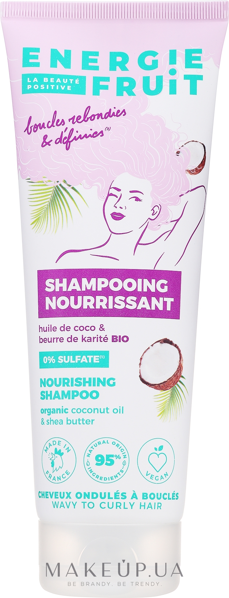 Шампунь для в'юнкого волосся "Масло кокоса та ши" - Energie Fruit Coconut Oil & Shea Butter Nourishing Shampoo — фото 250ml