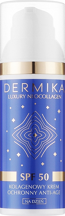 Коллагеновый защитный антивозрастной дневной крем - Dermika Luxury Neocollagen SPF50 — фото N1
