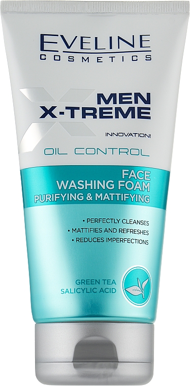 Очищувально-матувальна пінка для вмивання - Eveline Cosmetics Men X-Treme Innovation! Oil Control