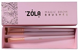 Набор кистей для окрашивания бровей, светло-розовый, 3 шт. - Zola Magic Brow Brushes — фото N1