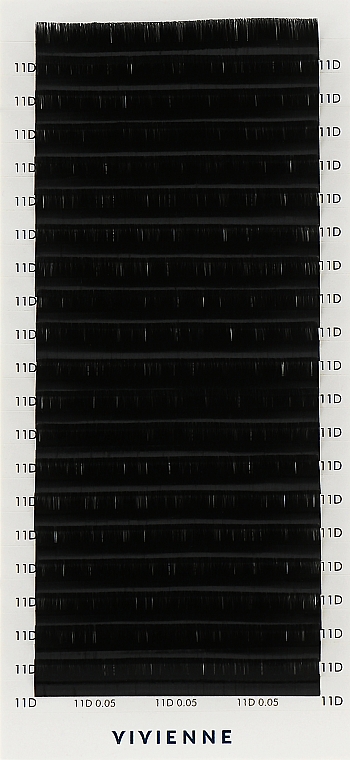 Накладные ресницы "Elite", черные, 20 линий (0,05, D, 11), эко упаковка - Vivienne — фото N1