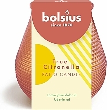 Садовая свеча, 40H, коралловая - Bolsius True Citronella  — фото N1