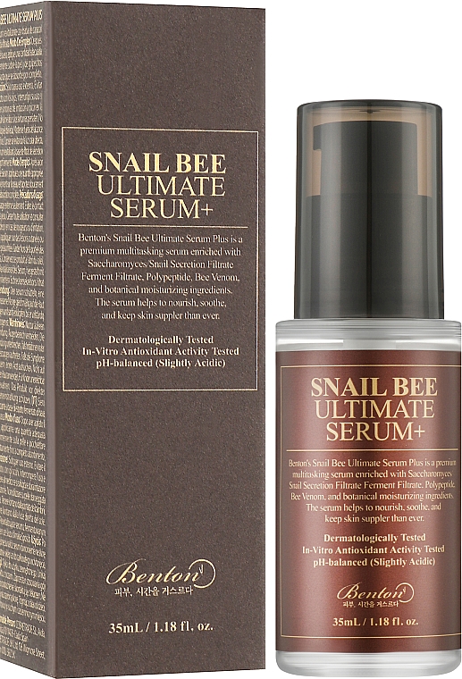 Концентрированная сыворотка с муцином улитки и ядом пчелы - Benton Snail Bee Ultimate Serum — фото N2