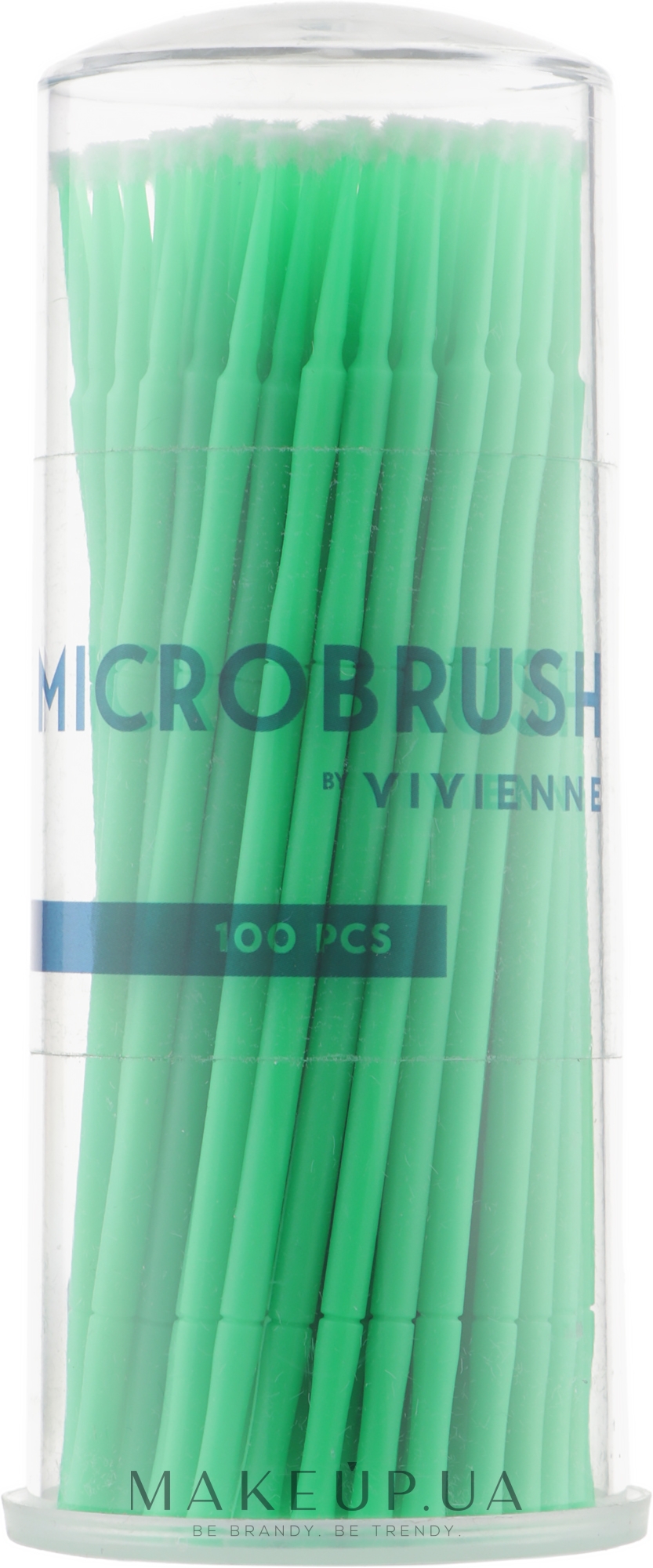 Мікробраші в тубусі, зелені, тонкі, 100 шт. - Vivienne — фото 100шт